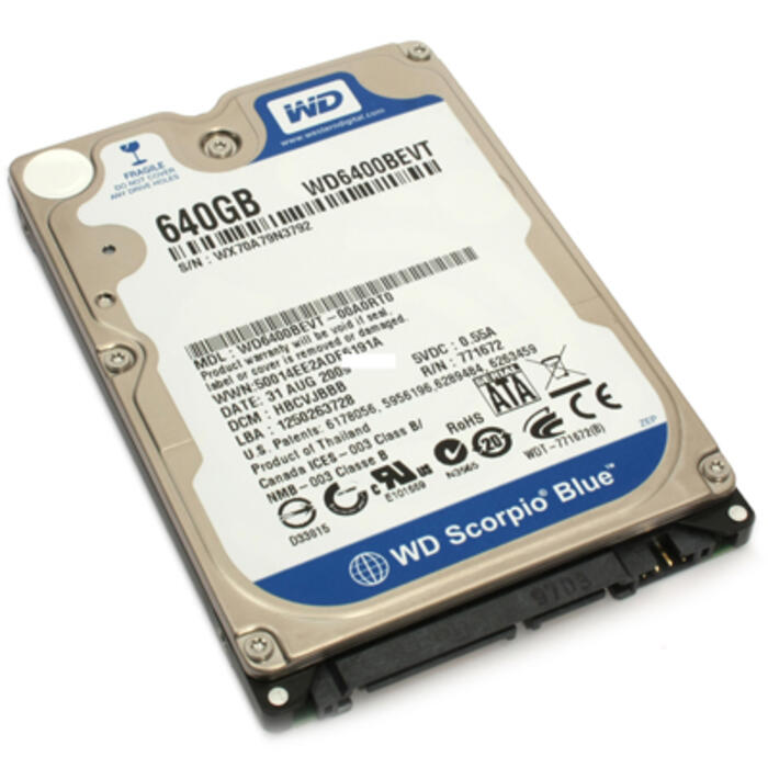 Disco Rígido SATA 2.5 " 640 GB