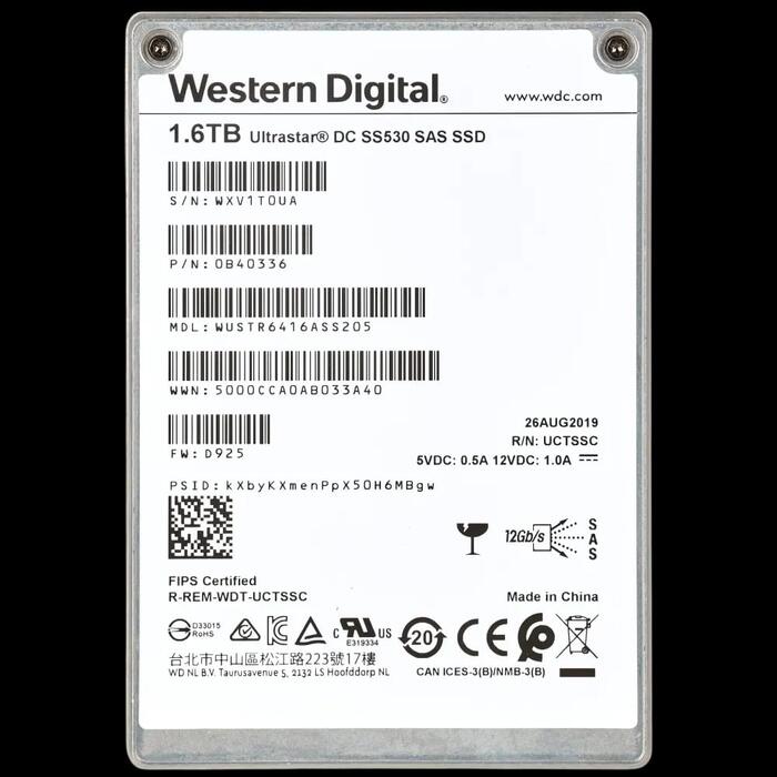 Disco Rigido Western Digital Ultrastar DC SS530 1.6TB SAS SSD