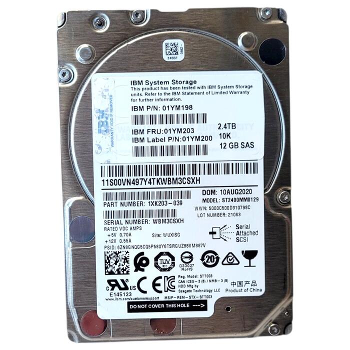 Disco Rigido SAS 2.4TB 2.5" - 10K IBM FRU: 01YM203 para Storage